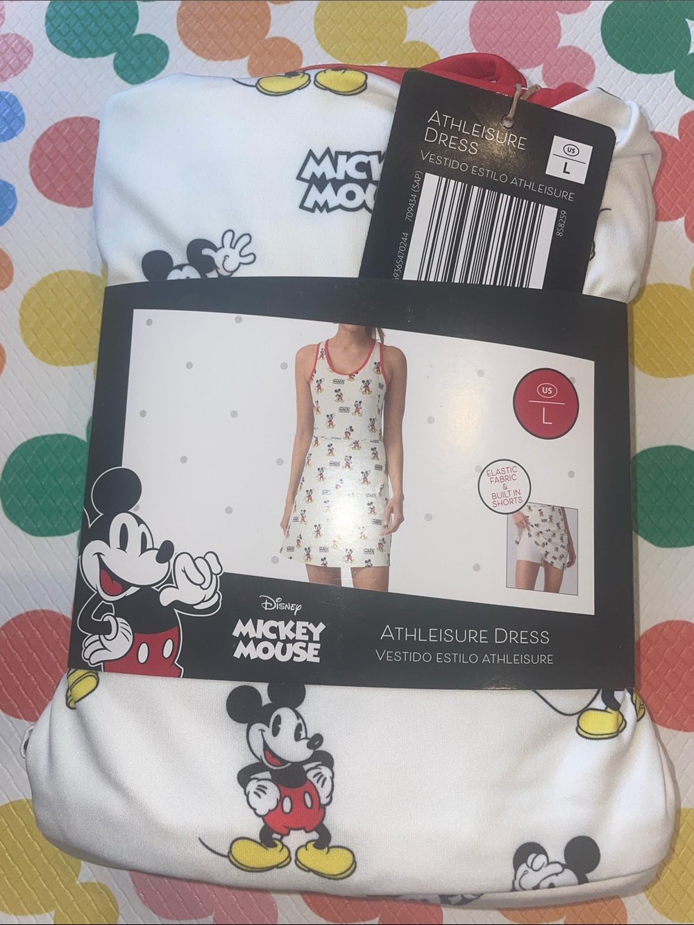 Disney Aldi Mickey Mouse White Dress with Red & Yellow Accents*